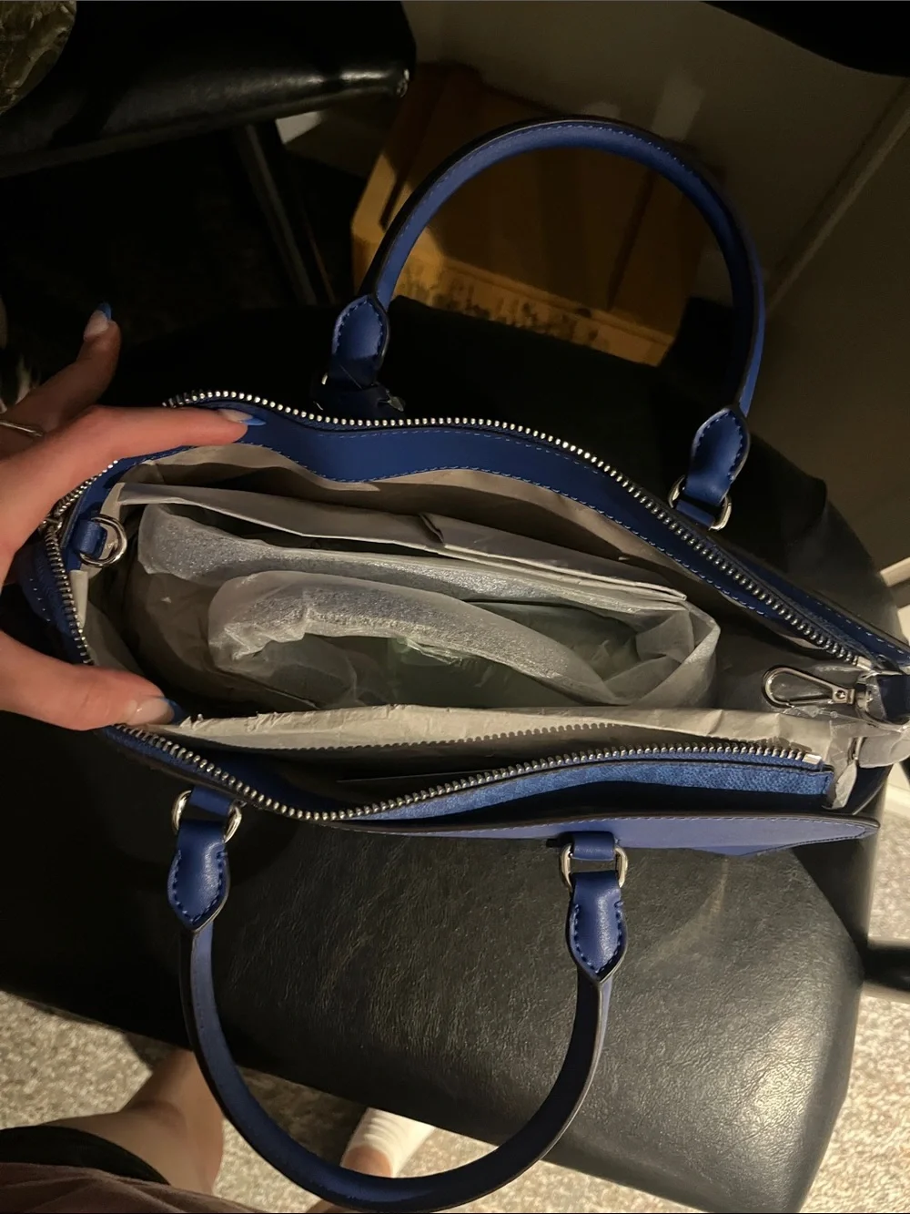 Michael Kors Cobalt Blue Leather Satchel